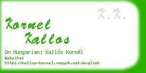 kornel kallos business card
